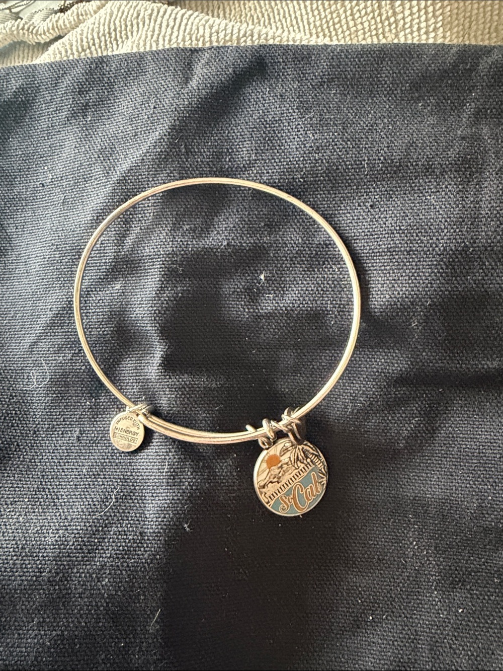 Alex and Ani Silver-Tone 'So Cal' Charm Bangle Bracelet